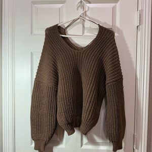 Cozy Brown Knit Sweater